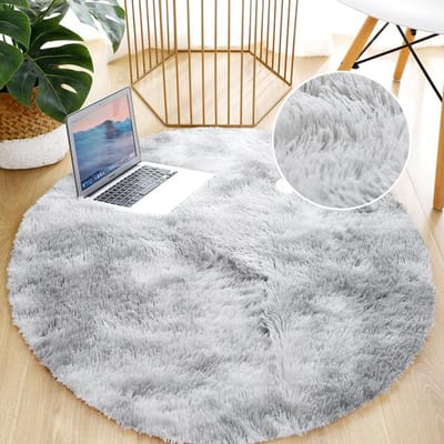 Rond tapijt voor de woonkamer, zachte dikke slaapkamertapijten, pluche zachte antislip ronde vloerkleden, tie-dye fluwelen mat Diameter 100cm