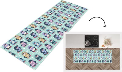Keukenloper - Loper keuken - Design - Winter - Pinguïn - 150x50 cm - Keukenloper vinyl