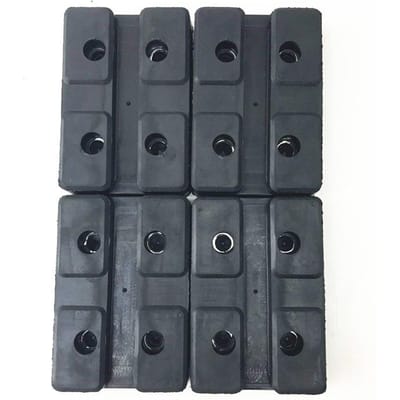 4x robuuste rubberen armpads rechthoekig universeel voor auto-autoheftrucktakels black