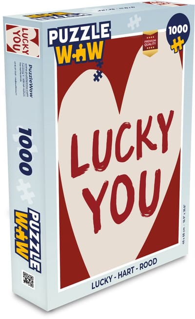 Puzzel Lucky - Hart - Rood - Legpuzzel - Puzzel 1000 stukjes volwassenen