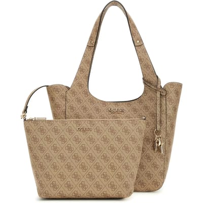 GUESS Schoudertas Shopper Calista 2 in 1 Tote Latte Logo Lichtbruin
