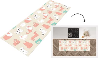 Keukenloper - Loper keuken - Patroon - Hond - Puppy - 150x50 cm - Keukenloper vinyl