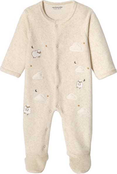 Vertbaudet Fluwelen slaappakje voor baby's met opening aan de voorkant