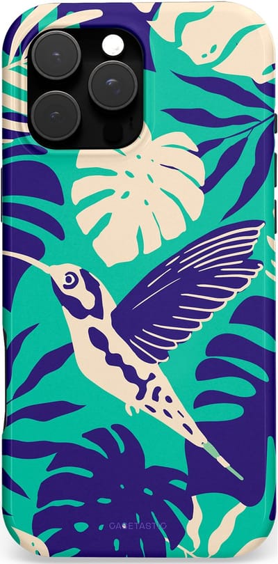 Casetastic Hoesje Geschikt voor Apple iPhone 16 Pro Max Magsafe - Stijlvolle Beschermende Duo-layer Case - Paradijs Kolibrie