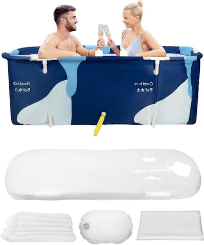 Draagbare Badkuip - Opvouwbaar Bad - Thuis Ontspannen - Extra Grote Capaciteit - 140 cm - Blauw