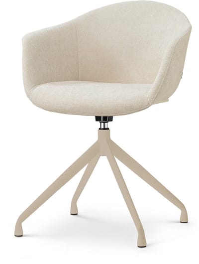 Nolon Nola-Otis Draaibare Eetkamerstoel Cottonbeige - Beige Onderstel - Scandinavisch - Armstoel - Comfortabel - Crème
