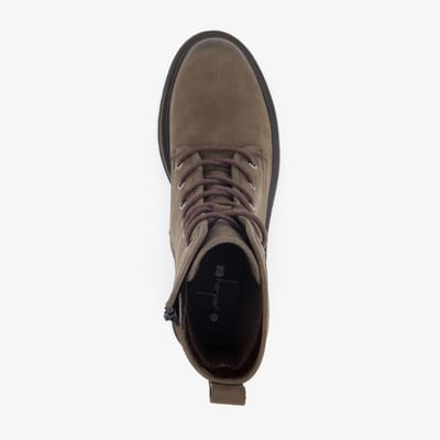 Harper leren dames veterboots donkerbruin - Maat 38