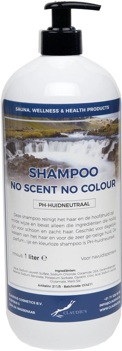 Shampoo No Scent No Colour - 1 Liter - met gratis pomp - Haarverzorging