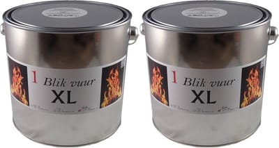 Tuinfakkel vuur verlichting in blik - 2x - 16,5 x 15 cm - 6-12 branduren - Zweedse fakkel - Vuurblik - Tuinkaars - Tuinverlichting tuinfakkels