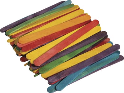 Rayher hobby Ijslollie stokjes/ijsstokjes/knutselhoutjes - multi kleuren - 72x stuks - 11 x 1 cm - hobby/knutselen