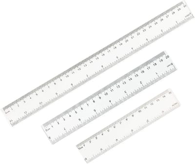 Stunq® Set van Drie Transparante Kunststof Linialen met Inch en Centimeter Markeringen – Nauwkeurige Metingen voor Diverse Toepassingen