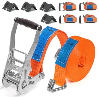 Transportgordels 6 m x 5t x 50 mm - Set van 4 - voor zware lasten en veilig vervoer