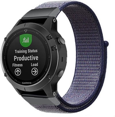Strap-it Nylon Quickfit smartwatch bandje - geschikt voor Garmin Fenix 5 (Plus) / Fenix 6 (Pro) / Fenix 7 (Pro - Solar - Sapphire) / Fenix 8 - 47mm - blauw