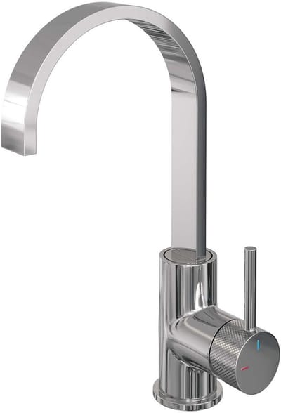Brauer Chrome Carving Hoge Opbouw Wastafelmengkraan met Draaibare Platte Uitloop Model A Chroom