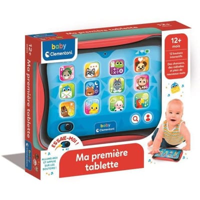 Ma premiere tablette parlante - CLEMENTONI - Jouet éducatif interactif - 12 Mois - Boutons Tactiles - Lettres, Chiffres, Animaux