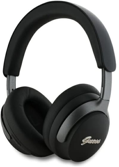 Guess Bluetooth ANC Headphones Metal Script Logo - Zwart