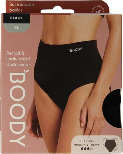 Boody Menstruatie ondergoed zwart normaal maat XL 1 Stuks