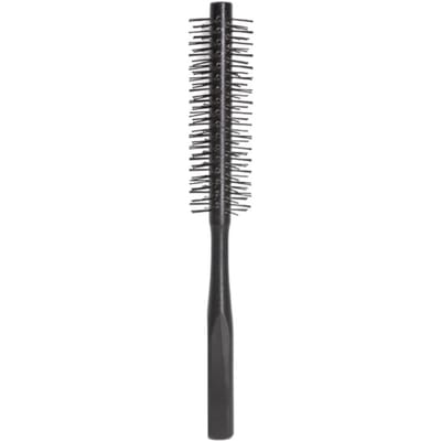 Brosse à cheveux ronde en nylon Peigne antistatique Coiffure Séchage au sèche-cheveux Frange Tête de poire Cheveux raides Coiffure Peigne en bois noir