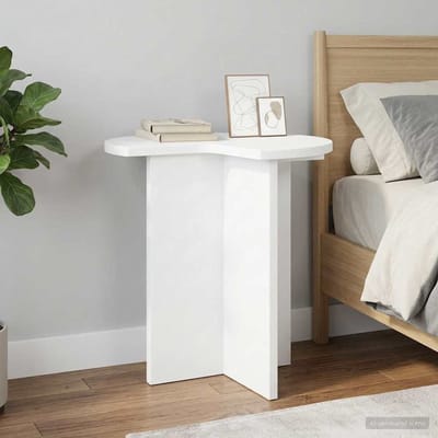 vidaXL - Bijzettafel - Wit - Ø - 39 - x - 38 - cm - Bewerkt - hout