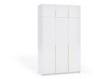 Kledingkast Apollonia I zonder Spiegel 150 x 250 cm (wit, gouden handgrepen)