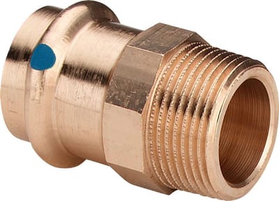 Viega Sanpress LF-overgangsstuk, d 18mm, R 1/2 roodkoper of siliciumbrons Model 2211LF, 430887