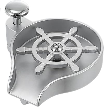 Glazenspoeler Keuken - Gootsteen Reiniger - Hygiënisch Glazen Wassen - Geïntegreerd Zeepdispenser - 15 x 14 x 11 cm - Zilver