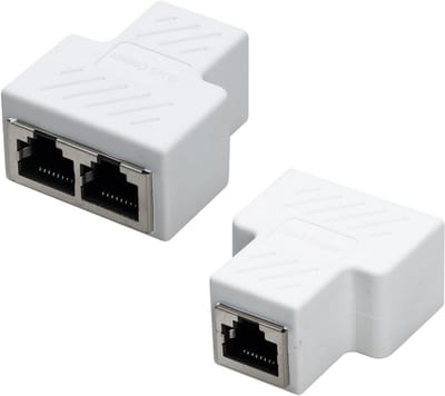 RJ45 Splitter Adapter, Cat 5/Cat 6 Ethernet Connector voor Netwerk, 1 Tot 2 Dual Female Port