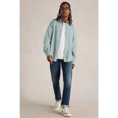 White Stuff Origami Printed Shirt Blue Print Maat: S | Longsleeves Outlet | Heren | Blauw