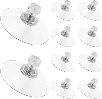 Transparante Zuignap - Zuignap met schroefdraad - Diameter 53mm - 10 Stuks - Zelfklevende Ventouses - met Schroef - Krachtige Transparante Zuignappen met Moer - Badkamer en Keuken Zuignap - Herbruikbare Glas Ventouses voor Raamdecoratie