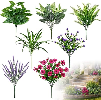 Dailygoods- Kunstplanten 20 Stuks - UV-bestendig - Kunstbloemen - Balkonplanten - Weerbestendig - Nepplanten - Prachtige visuele ervaring