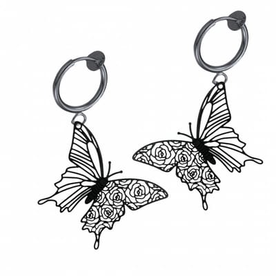 Klem oorbellen- Zwart- vinder -filigraan-geen gaatje-Charme bijoux