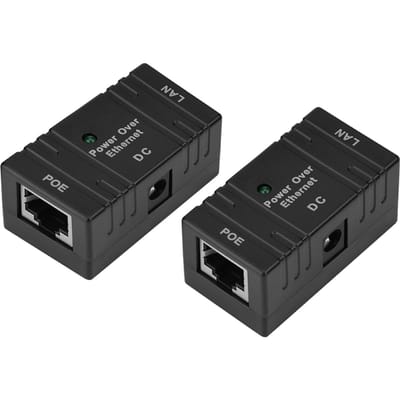 Module d'alimentation RJ45 POE, 2 pièces, adaptateur Ethernet pour caméra IP réseau, noir