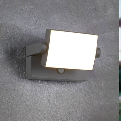 TRIO KANSAS - Wandlamp - Antraciet - incl. 1x SMD 10W - Bewegingssensor - Kantelbaar - Buitenverlichting - IP54