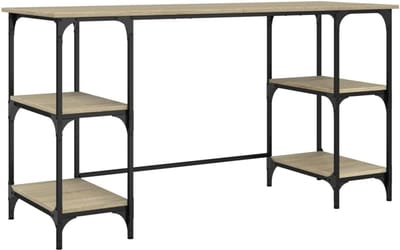 Bureau 140x50 cm met Metal Frame - Schrijftafel en Laptoptafel in Sonoma Eiken