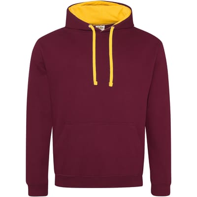 Just Hoods Kids´ Varsity Hoodie JH003K - BURGUNDY/GOLD - 3/4 (XS)