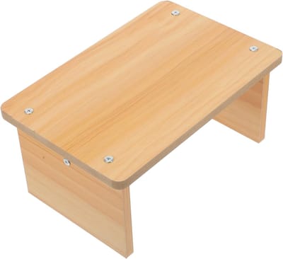 Houten Voetenbankje - Opstapje Krukje - Toilet Badkamer - Stevig En Veilig - 13x20x13cm - Khaki