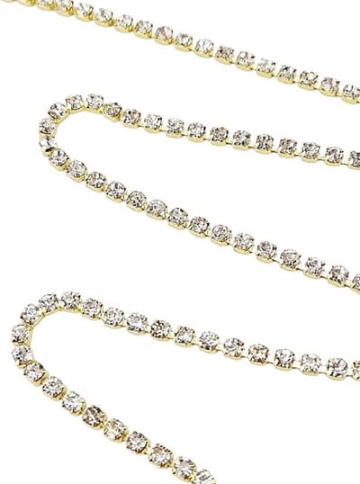 Strass ketting lint - 1 meter - Goud kleurig - steentjes touw nep crystal naaien knutselen versieren glitter
