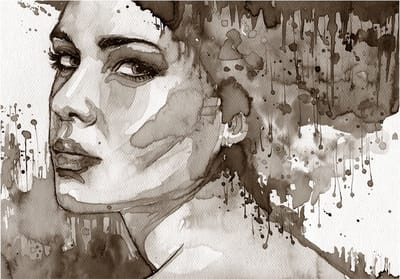 Fotobehangkoning - Behang - Vliesbehang - Fotobehang Schilderij van een Vrouw - 150 x 105 cm