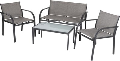 Lifetime Garden Tuinset - Parijs Loungeset - 4 Stuks - Tuinstoelen, Loveseat en Tafel - Rotan - Grijs - Tuin, Balkon en Terras