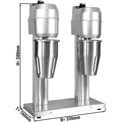 GGM Gastro Spindelmixer ECO - mit 2 Rührwerken - 2x 1 Liter - 2x300 Watt - Stufenlos regelbar Zilver