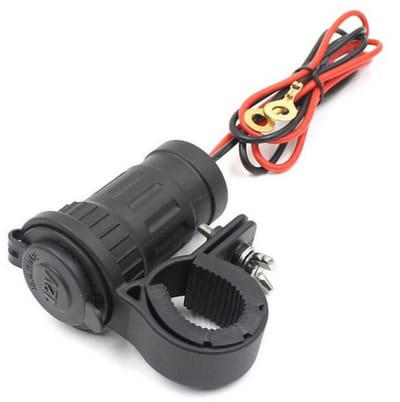 Universele Waterdichte Motor Sigaretten Aansteker - voor Motoren 22-30MM (0.87"-1.18") en Montage Steun - Stuur Aansluiting - 12V-24V 240W Power Plug - inclusief 60 cm Draad en Aansluiting
