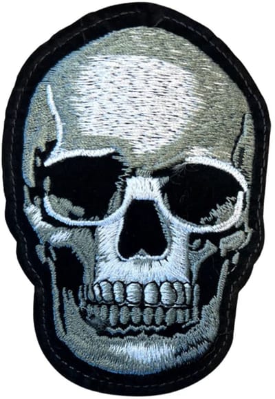 Strijkapplicatie Skull – Opstrijkbare Patch – Schedel Applicatie voor Kleding, Tassen & Textiel – Stoer Design – Strijkpatch