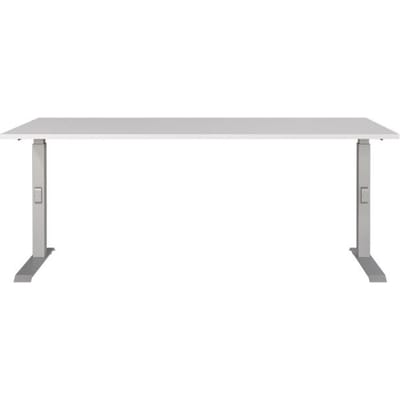 Agenda bureau, mechanisch in hoogte verstelbaar, B 1800 x D 800 x H 680-910 mm, lichtgrijs/zilver