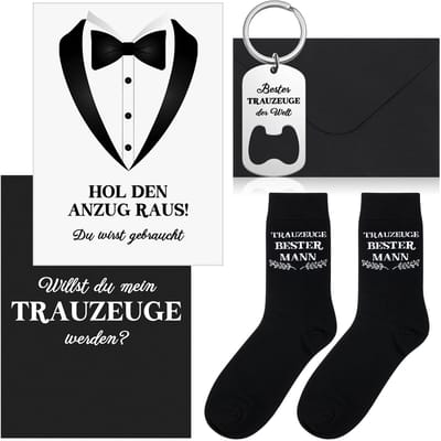 Dailygoods- Flesopener Sleutelhanger - Trouwgetuige Cadeau - Uniek Design - Herensokken - Uitnodigingskaart - Vriendschap en Warmte - Trouwcadeau