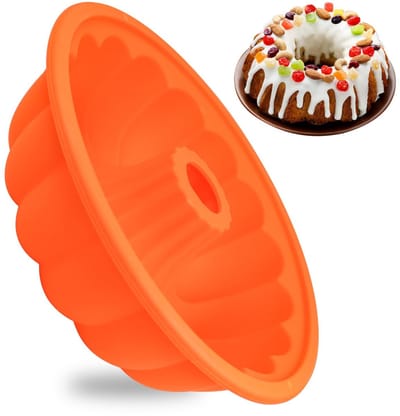 Allecto - 9,45 Inch Kugelhopf Cakevorm - Siliconen Anti-aanbak Bakvorm - 24 x 24 x 7,5 cm - Geschikt voor Mousse en Brownies - Perfect voor Feestdagen