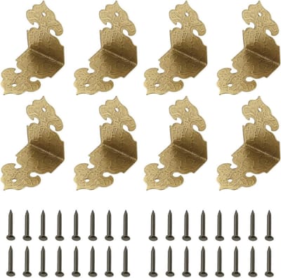 Allecto Plus - Hoekbeschermer Vintage Hoek Guard voor Meubels en Tafels - 30 stuks - Decoratief en functioneel met schroeven - Bronskleurig - Geschikt voor Sieraden- en Opbergdozen