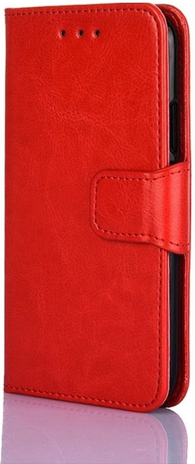 LuxeBass Hoesje geschikt voor Oppo Reno 8 - Boekhoesje met kaartvakken - Rood gsm hoesje - telefoonhoes - telefoonhoesjes