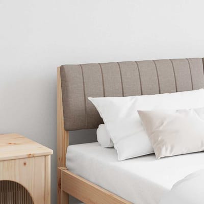 vidaXL Gestoffeerd hoofdbord Taupe 160 cm Massief grenenhout