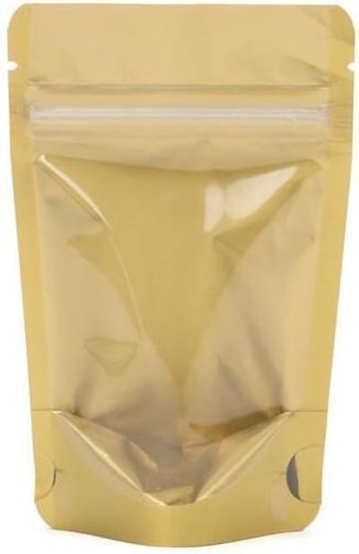 Stazakken Transparant/Goud 8x5x13cm | 28 gram (100 stuks)
