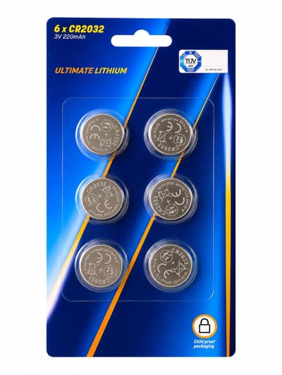 CR2032 Lithium Batterijen 6-Pack – 3V Knoopcel Batterij Set